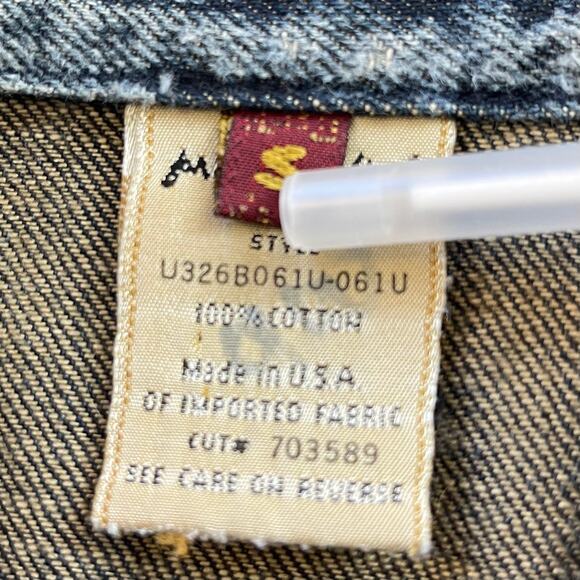 7 For All Mankind Women’s Cropped Distressed Denim Jacket Medium Wash Size Small - Picture 9 of 9